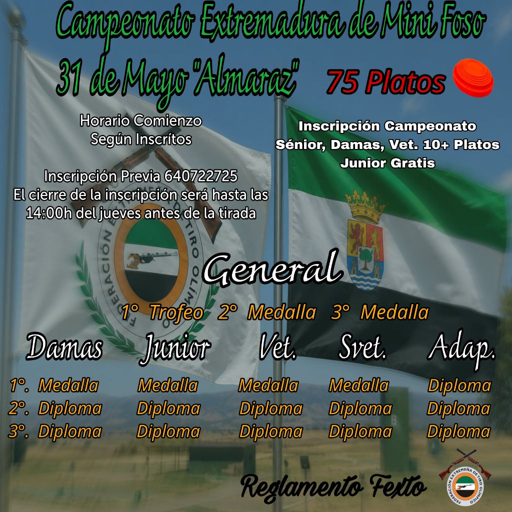 Campeonato de Extremadura MINI FOSO en el Campo de Tiro La Camadilla en Almaraz (Cáceres).