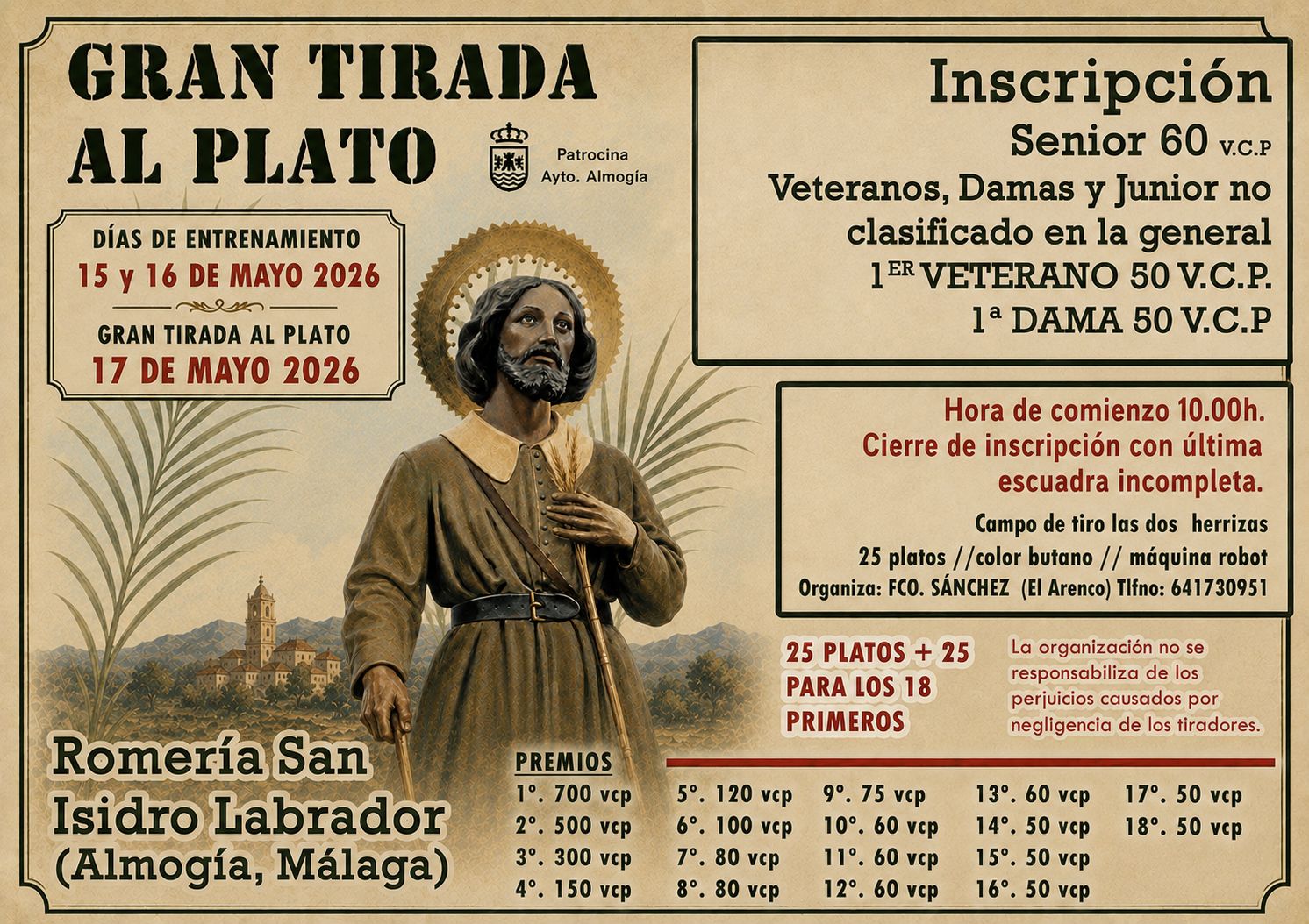 Gran Tirada al Plato ROBOT en Almogía (Málaga).