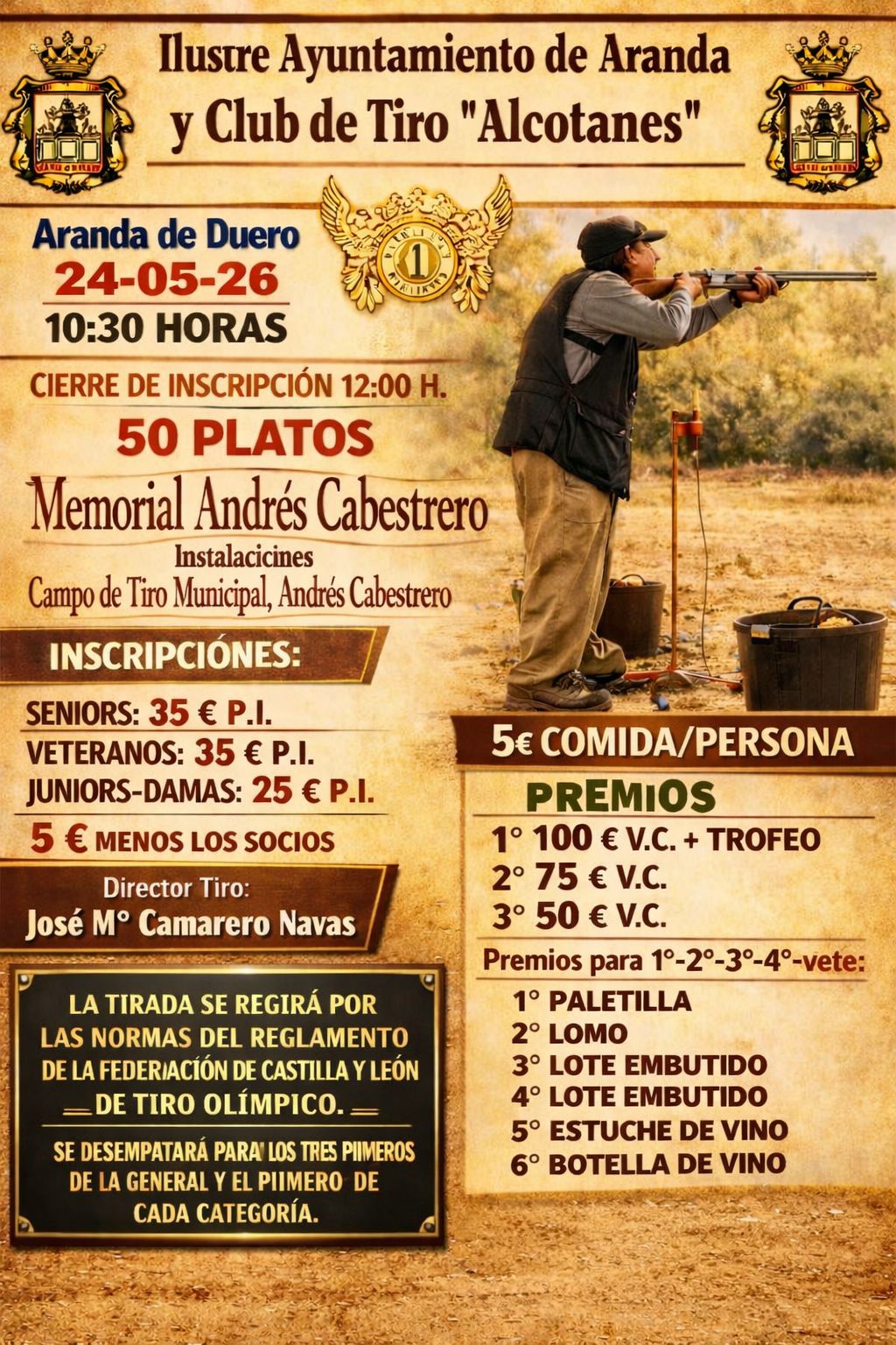 XVI Memorial Andrés Cabestrero F.U. en el Club de Tiro Alcotanes en Aranda de Duero (Burgos).