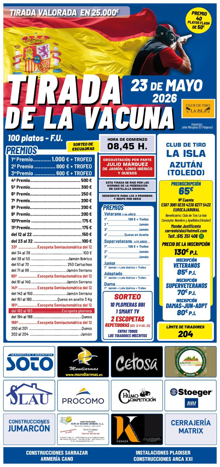 Tirada de La Vacuna F.U. en el Club de Tiro La Isla en Azután (Toledo).
