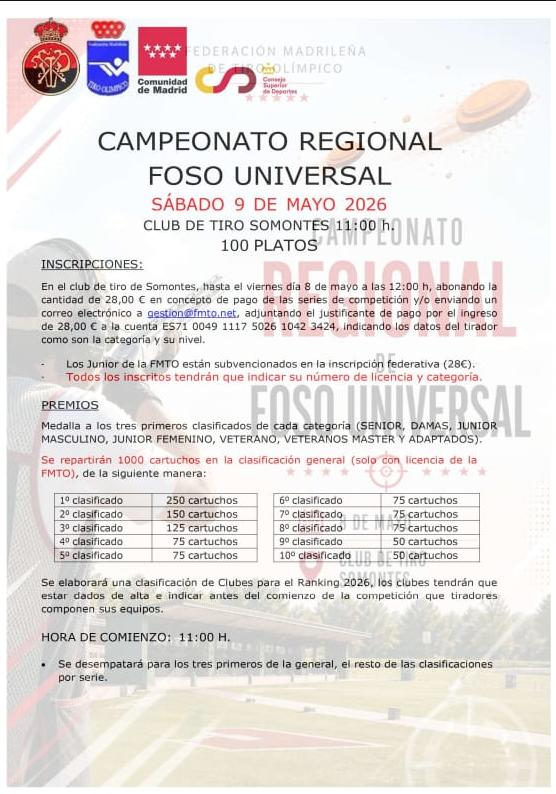 Campeonato Regional F.U. Comunidad de Madrid en el Campo de Tiro Somontes (Madrid).