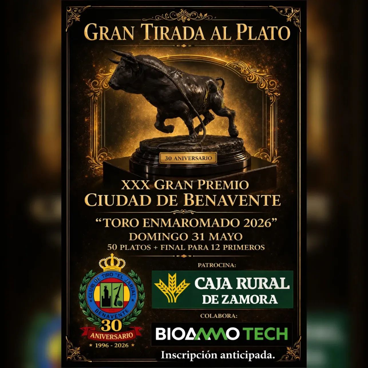 XXX Gran Premio Toro Enmaromado F.U. en el Club de Tiro El Jaral en Benavente (Zamora).