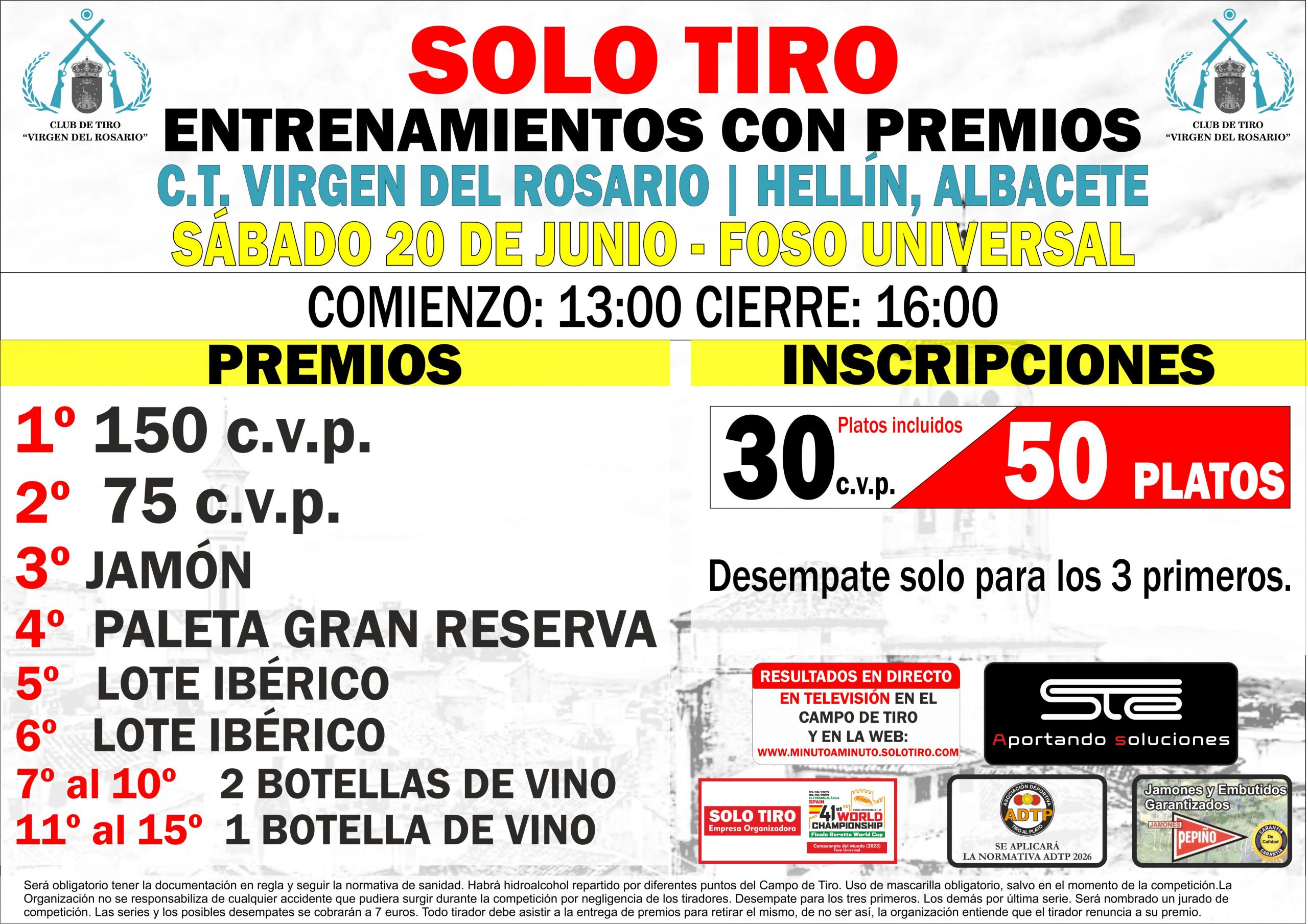 Entrenamientos con Premios SOLO TIRO Previa al V G.P. Ciudad de Hellín.