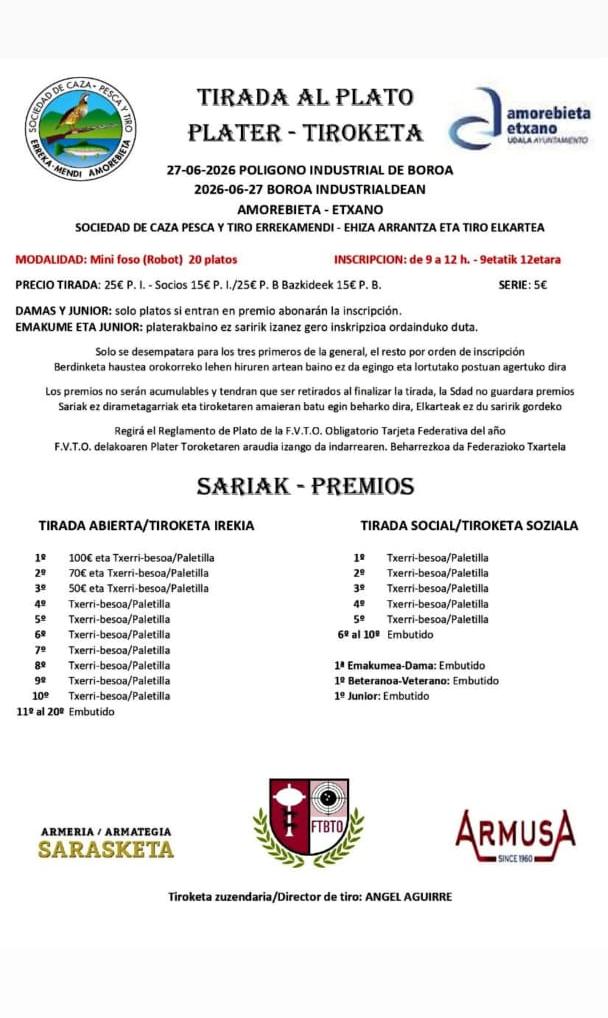 Tirada al Plato ROBOT en Amorebieta – Etxano (Vizcaya).