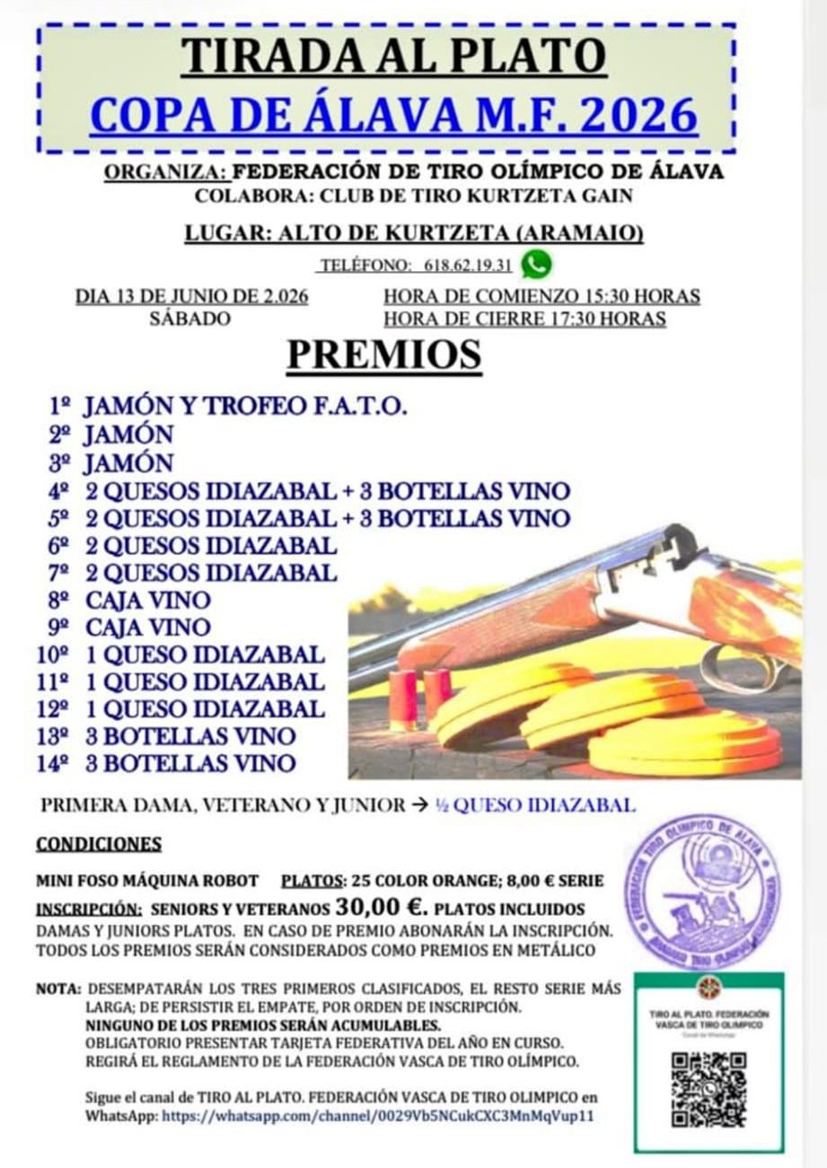Copa de Álava de MINI FOSO en el Campo de Tiro Kurtzeta en Aramaio (Álava).