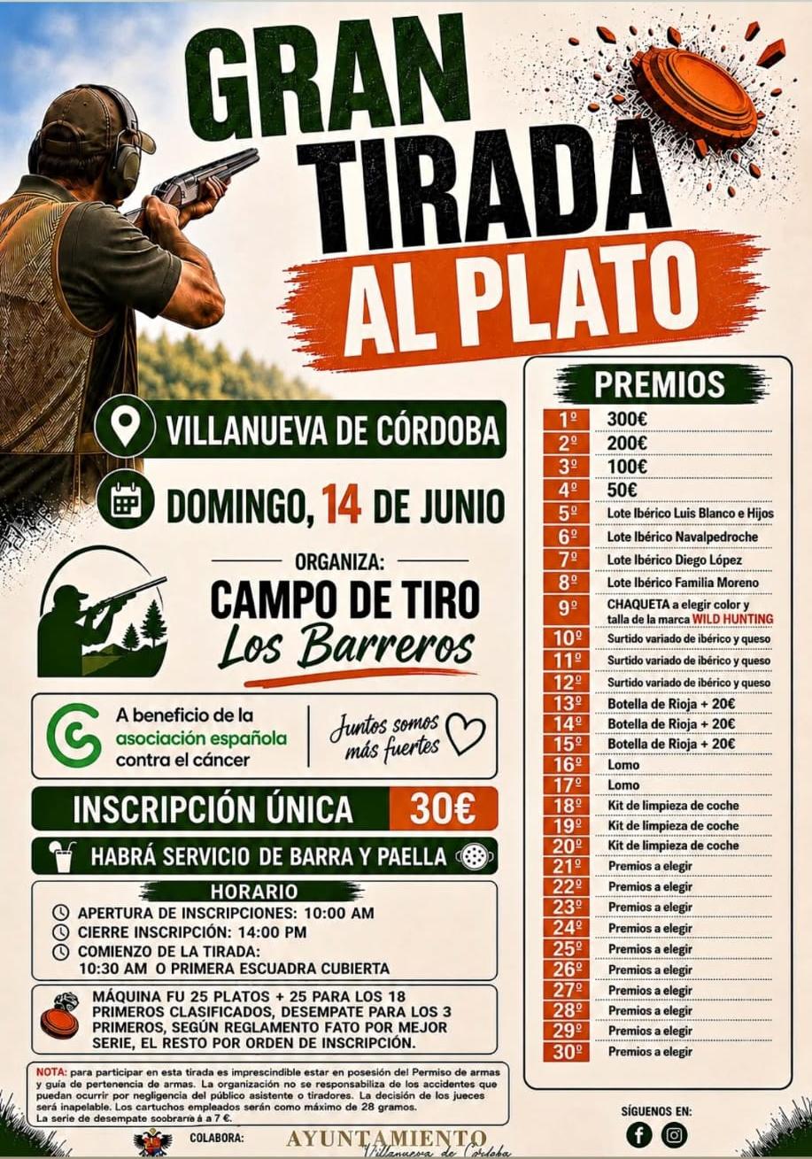 Gran Tirada al Plato F.U. en el Campo de Tiro Los Barreros en Villanueva de Córdoba (Córdoba).