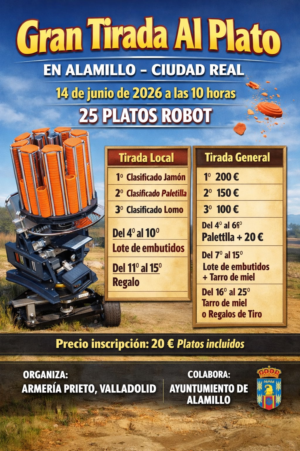 Gran Tirada al Plato ROBOT en Alamillo (Ciudad Real).