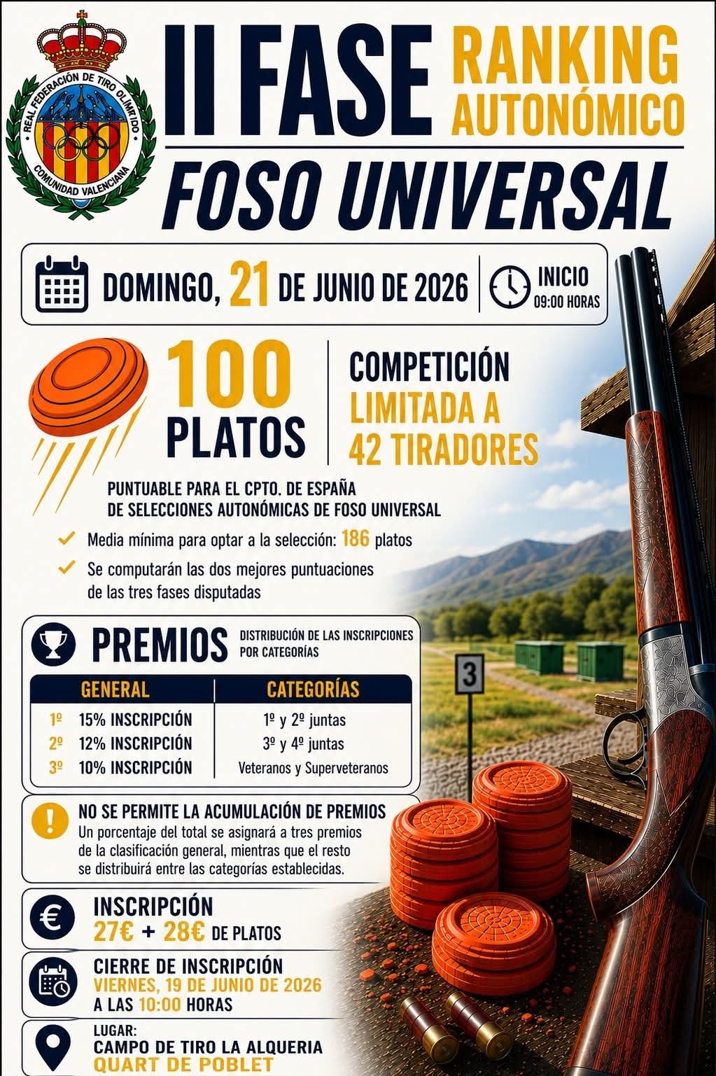 II Fase Ranking Autonómico F.U. en el Campo de Tiro de La Alquería en Quart de Poblet (Valencia).
