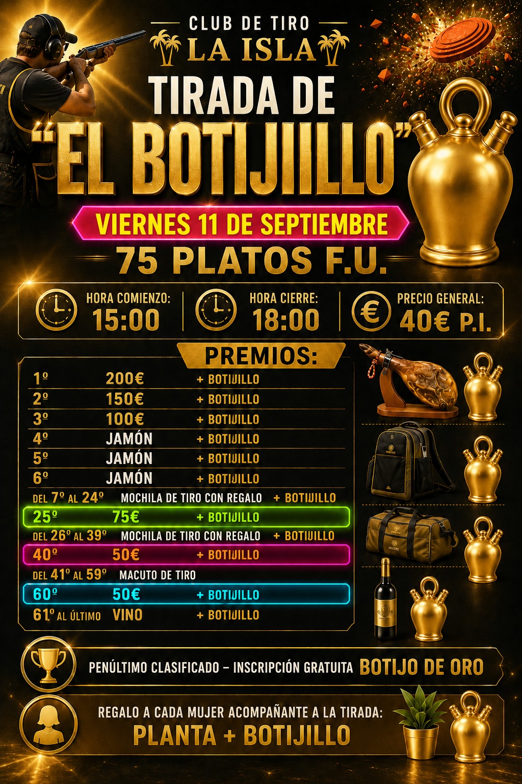 Tirada al Plato F.U «El Botijillo» en el Club de Tiro La Isla en Azután (Toledo).