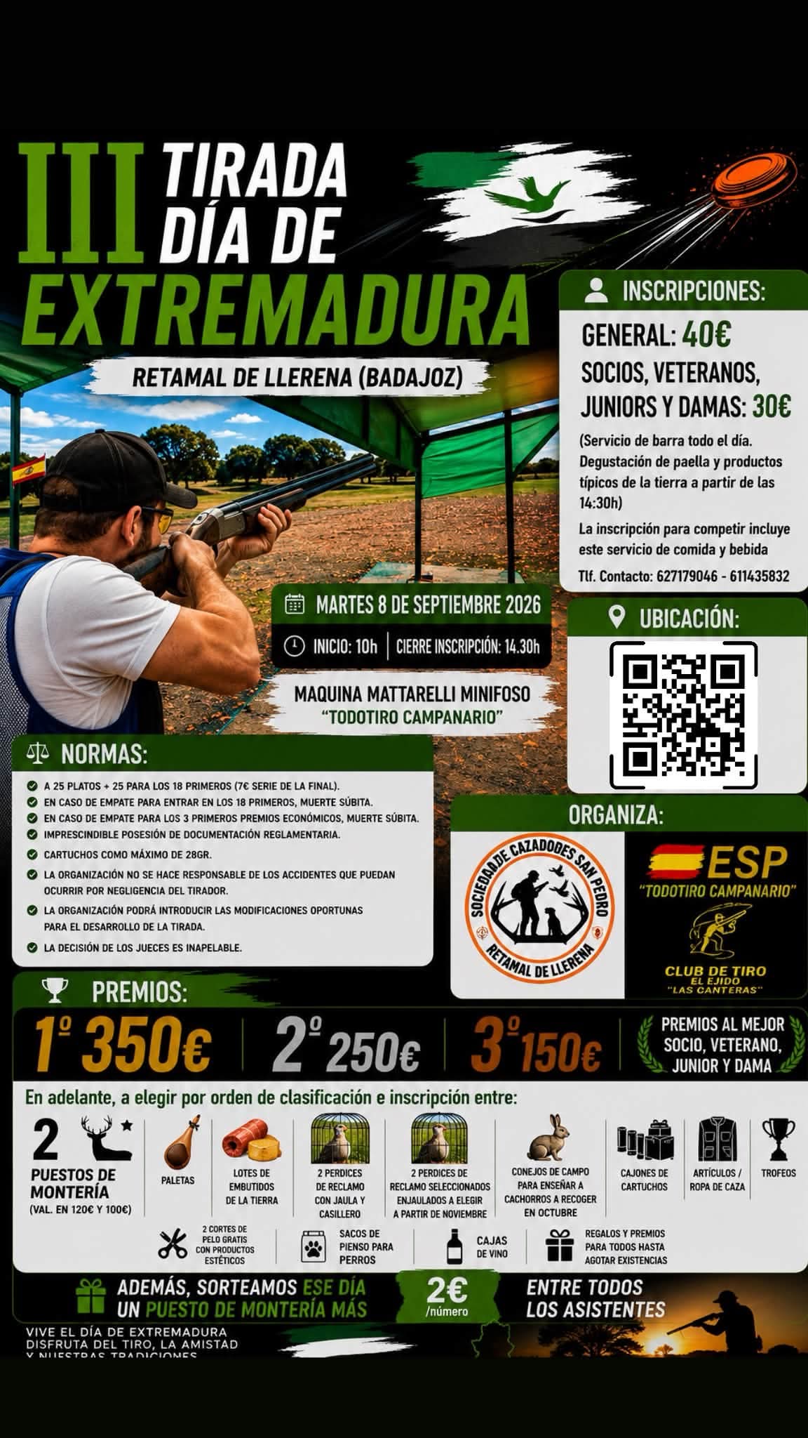 III Tirada ROBOT Día de Extremadura en Retamal de Llerena (Badajoz).