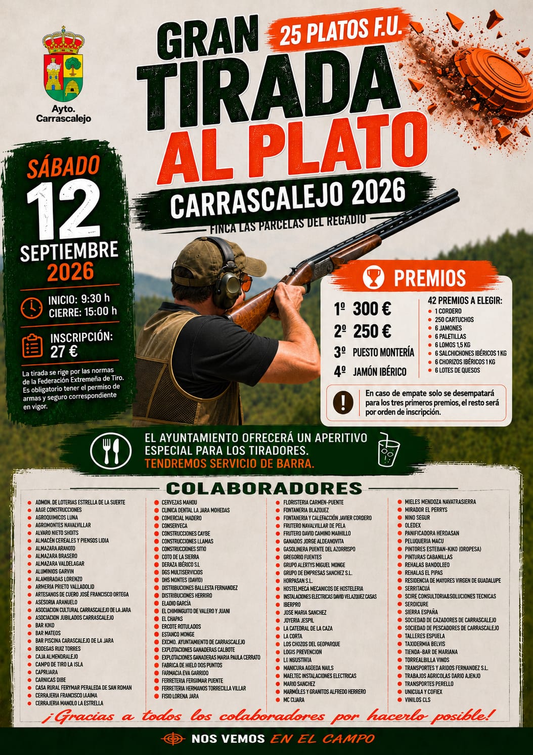 Gran Tirada al Plato F.U. en Carrascalejo (Cáceres).
