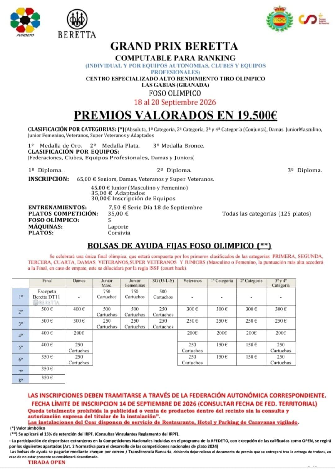 Gran Prix Beretta F.O. en el C.E.A.R. Juan Carlos I en Las Gabias (Granada).