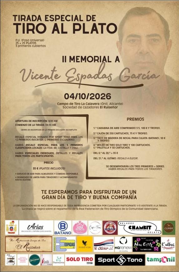 II Memorial Vicente Espadas García F.U. en el Campo de Tiro La Calavera en Onil (Alicante).