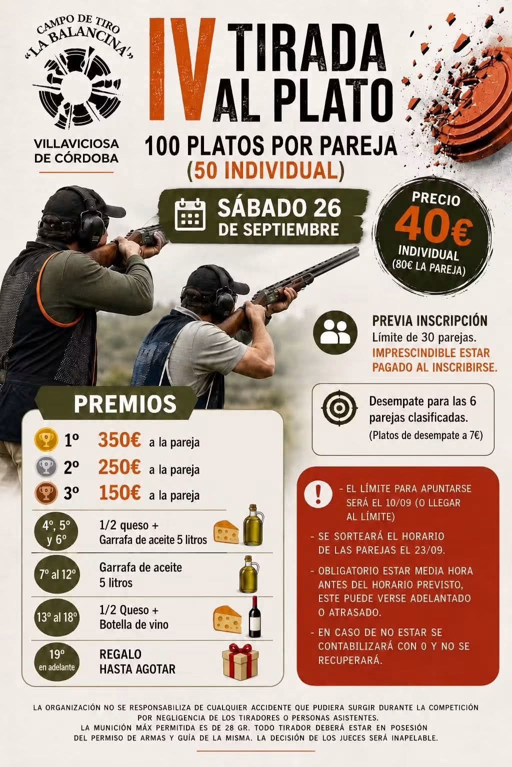 IV Tirada al Plato ROBOT en el campo de Tiro La Balancina en Villaviciosa de Córdoba (Córdoba).