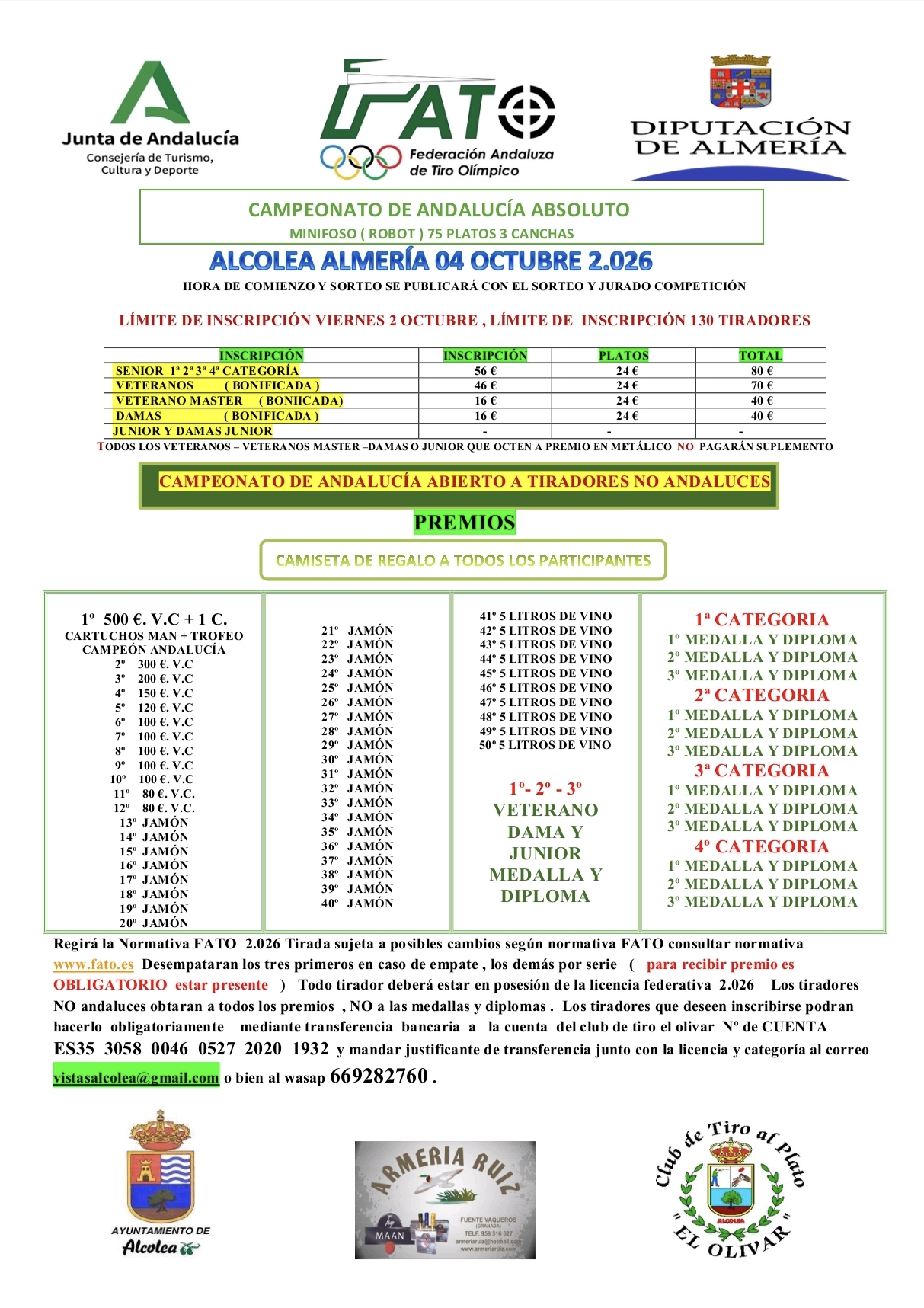 Campeonato de Andalucía MINIFOSO en el CAmpo de Tiro de Alcolea (Almería).