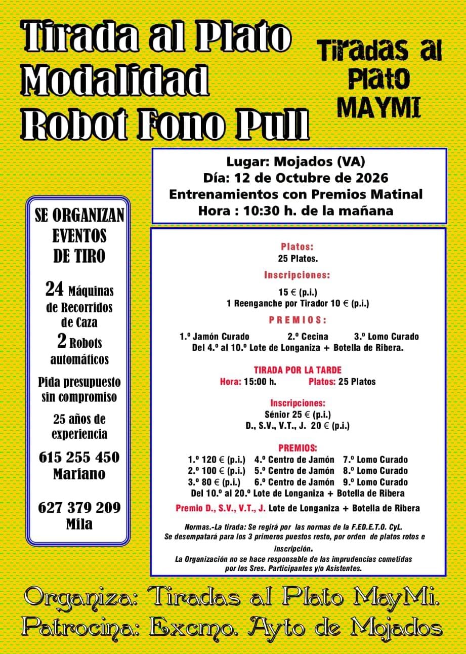 Tirada al Plato ROBOT en Mojados (Valladolid).
