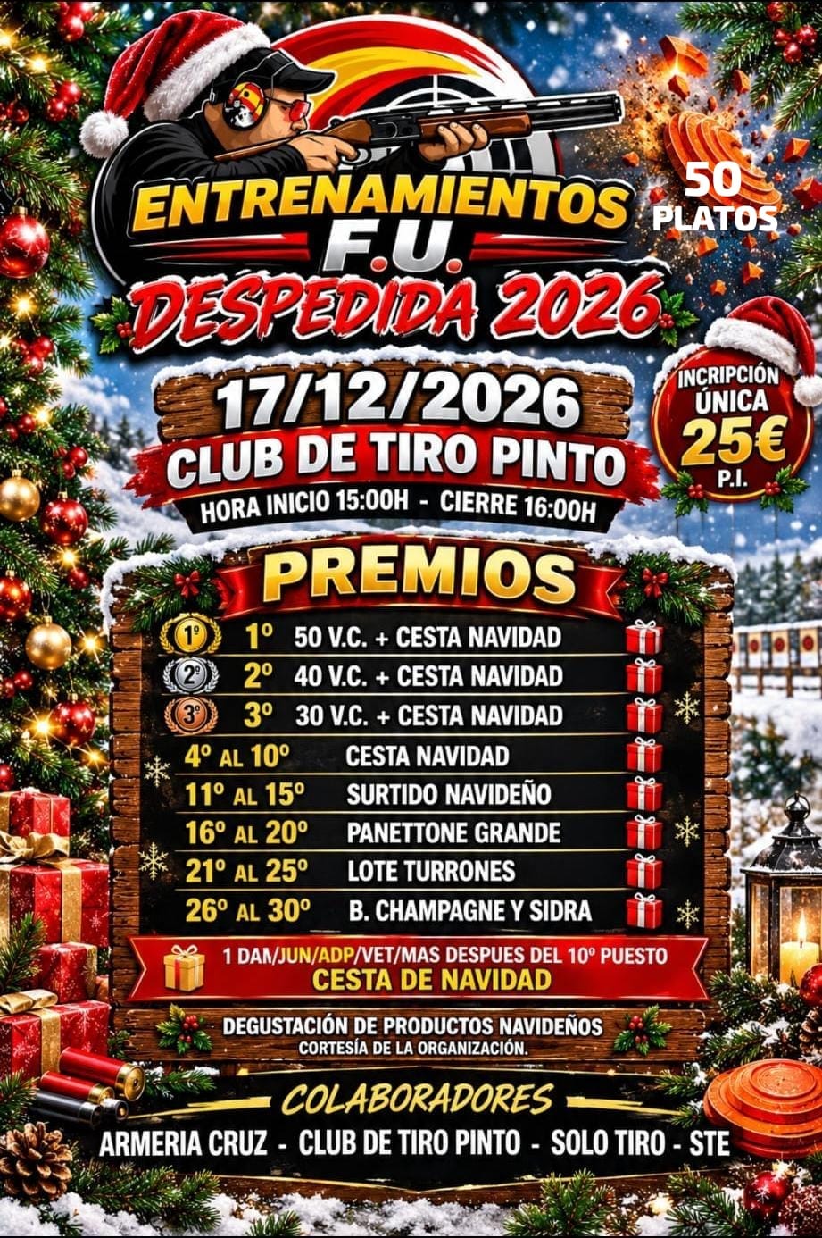 Entrenamientos con Premios F.U. «El Abollao» Despedida 2026 en el Club de Tiro Pinto (Madrid).