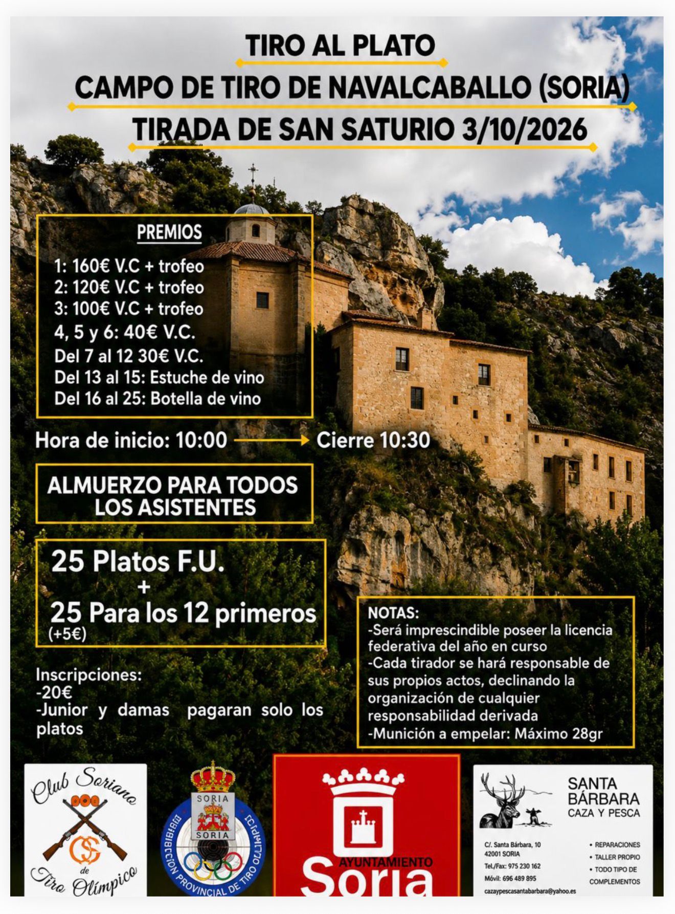 Tirada al Plato F.U en el Campo de Tiro de Navalcaballo (Soria).