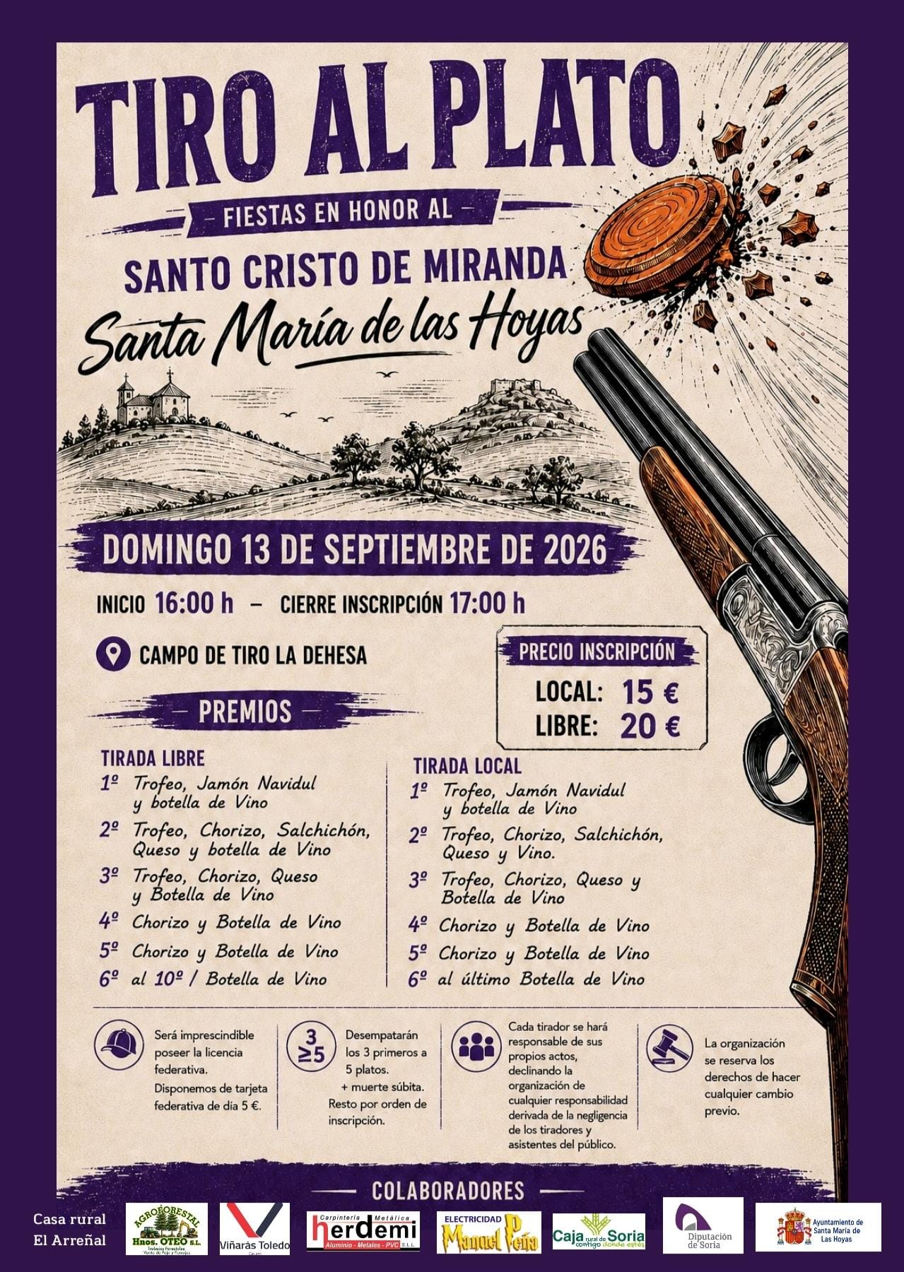 Tirada al Plato ROBOT en Santa María de las Hoyas (Soria).