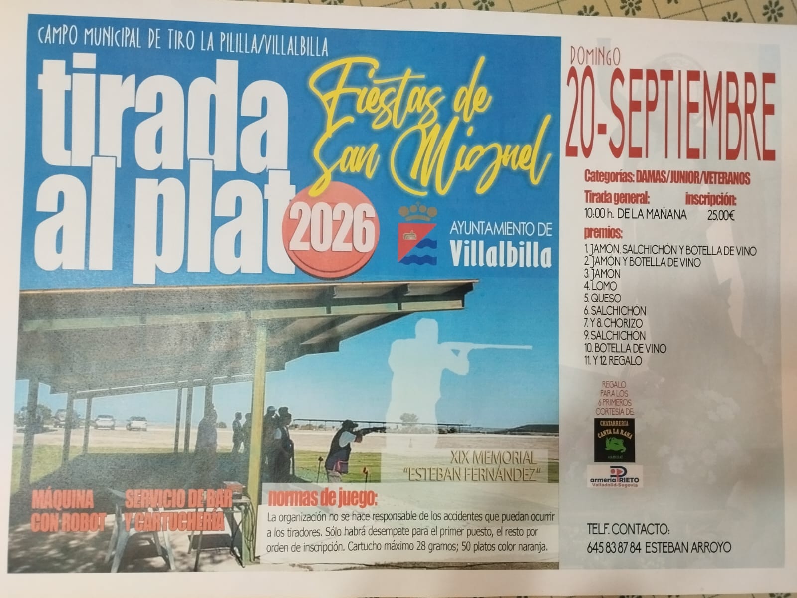 Tirada al Plato ROBOT en el Campo de Tiro La Pililla en Villalbilla (Madrid).