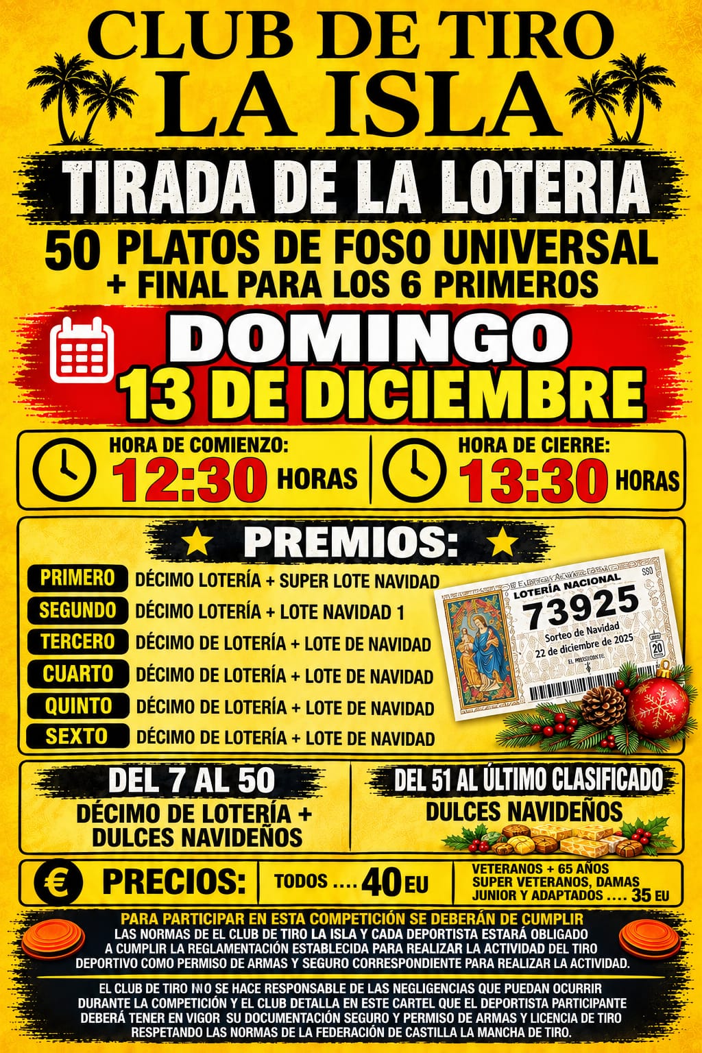 Tirada de La Loteria F.U. en el Club de Tiro La Isla en Azután (Toledo).