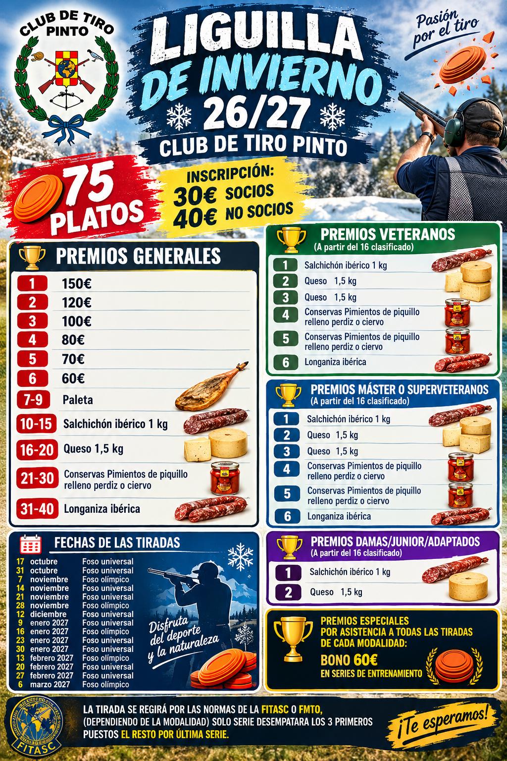 2ª Tirada Liguilla de Invierno F.U. en el Club de Tiro Pinto (Madrid).