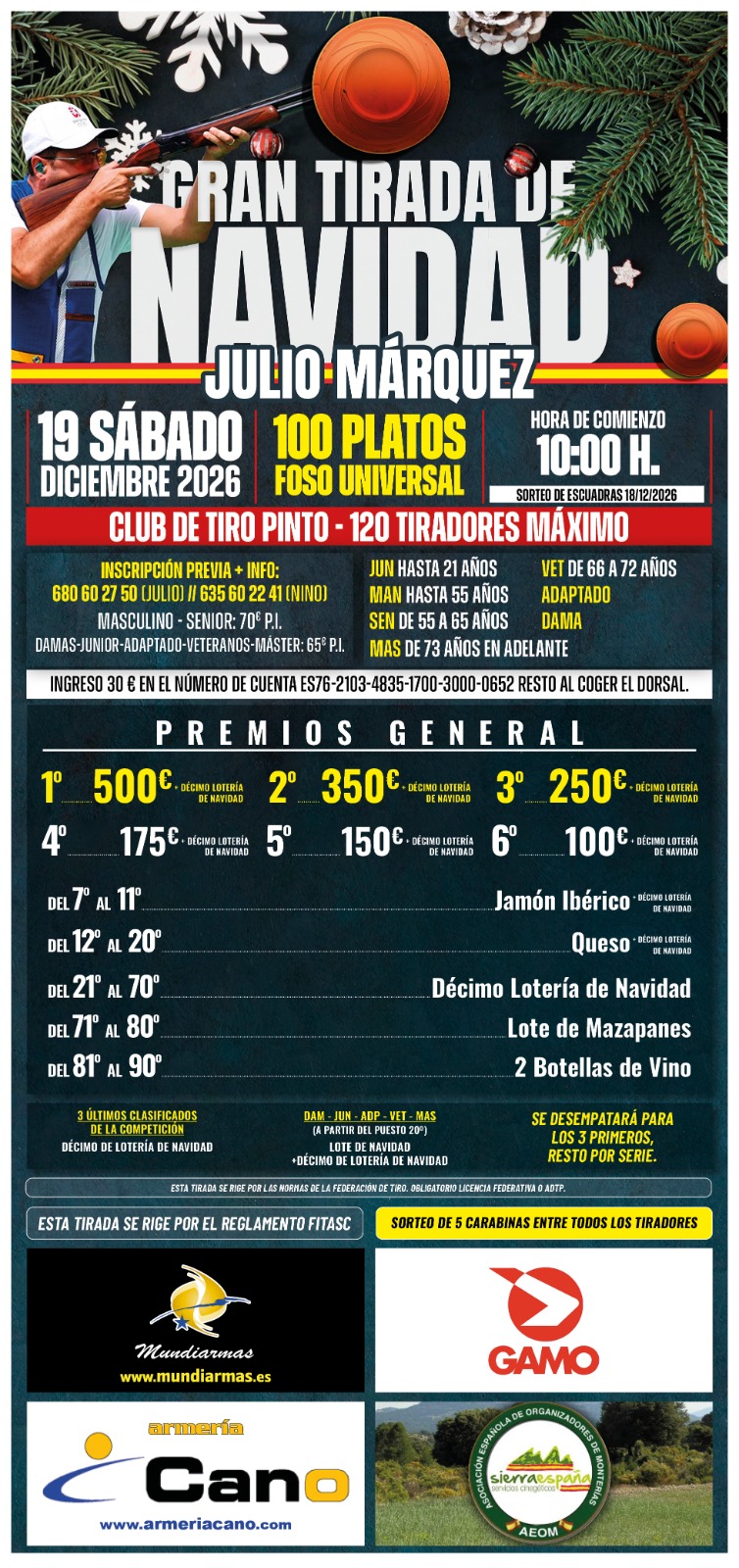 Gran Tirada de Navidad F.U. Julio Márquez en el Club de Tiro Pinto (Madrid).
