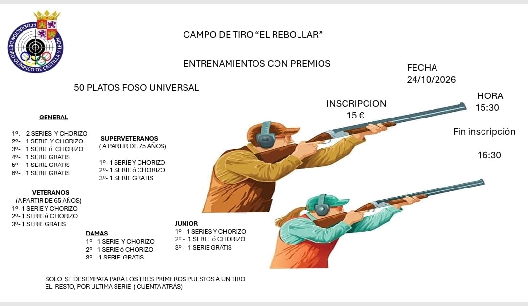 Entrenamientos con Premios F.U. en el campo de Tiro El Rebollar (Valladolid).